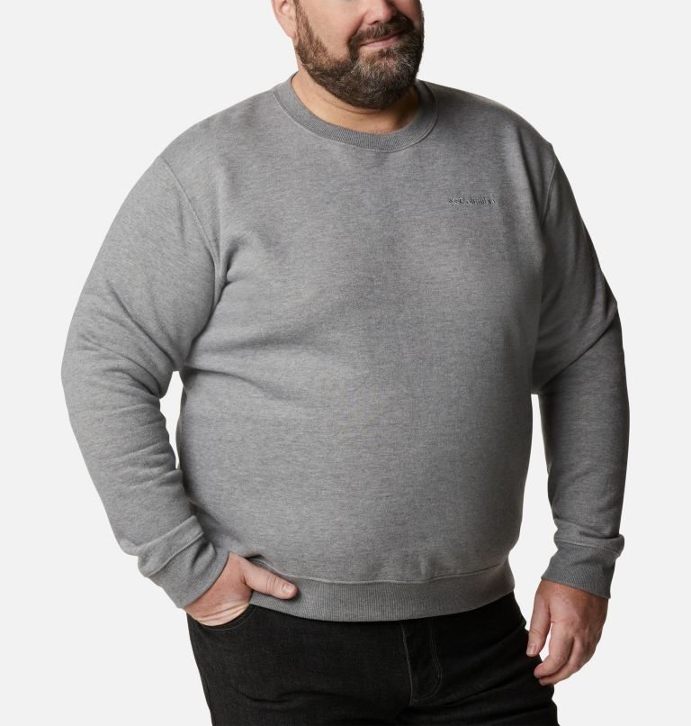Men's Columbia Hart Mountain II Crew Sweatshirts Grey | Plus Size CA-AA03L